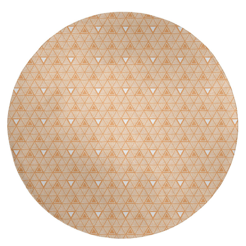 Chenille Geometric Indoor Rug, Round 5'