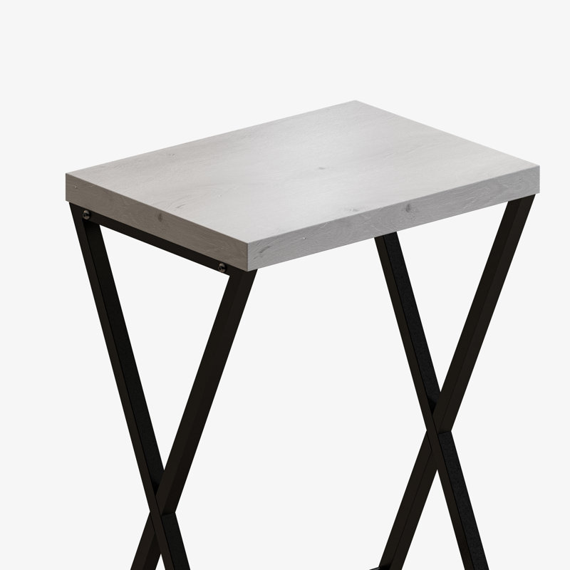 Long Dining Table Set with 3 Stools, Grey/Black