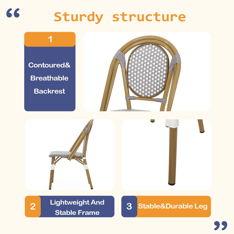 CHAISE FRANCAISE BISTRO (ensemble de 2), Blanc