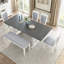 Ensemble de table de salle à manger extensible Dover avec hévéa et chaises rembourrées-127381178