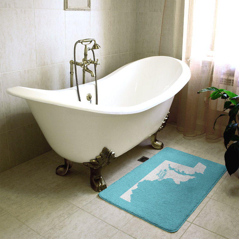 Memory Foam Non-Slip Bath Rug, 21" W x 34" L, Teal