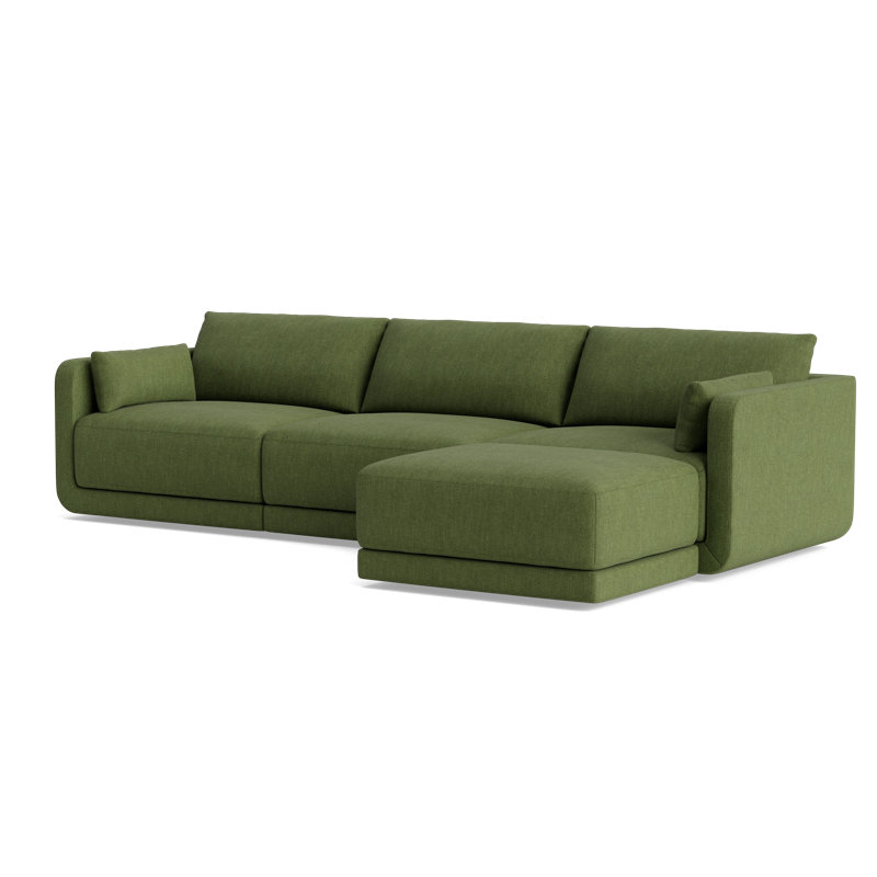 Eva Sofa With Chaise (116"), Performance Weave - Basil