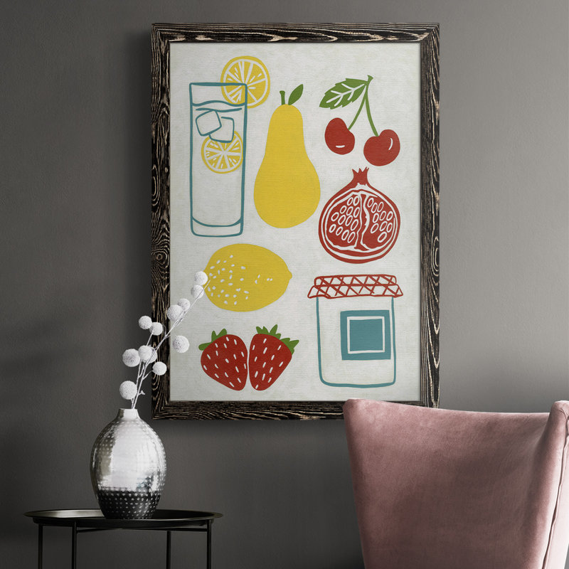 Dimanche pique-nique encadré sur toile, H 37,5 po x l 27,5 po x P 1 po, Noir