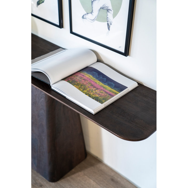 Aron 71'' W Solid Wood Console Table, Brown