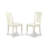 5 Piece Kitchen Table Set for 4 Includes a Round Dining Room Table with Pedestal and 4 Solid Wood Seat Chairs, 42x42 Inch, Linen White-980609495-980609488-980609489