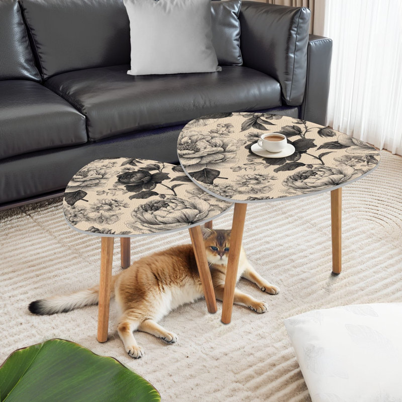Ensemble de 2 tables basses gigognes Triangle