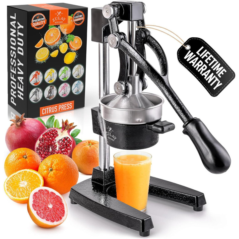 Presse-fruits manuel Zulay Kitchen - Presse-agrumes commercial robuste, Noir
