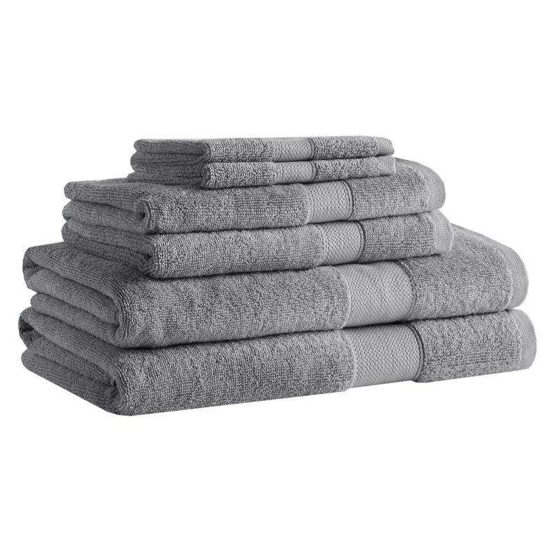 Ensemble de serviettes surdimensionnées 100% coton gris anthracite 500GSM 6 pièces, Gris anthracite