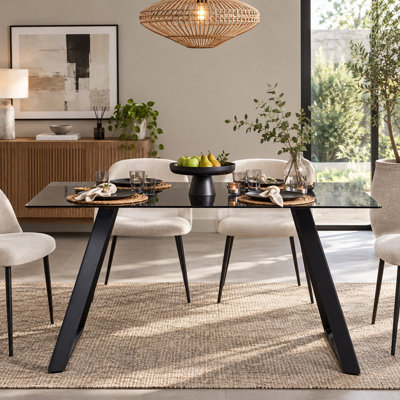 Kymisha Glass Top Dining Table