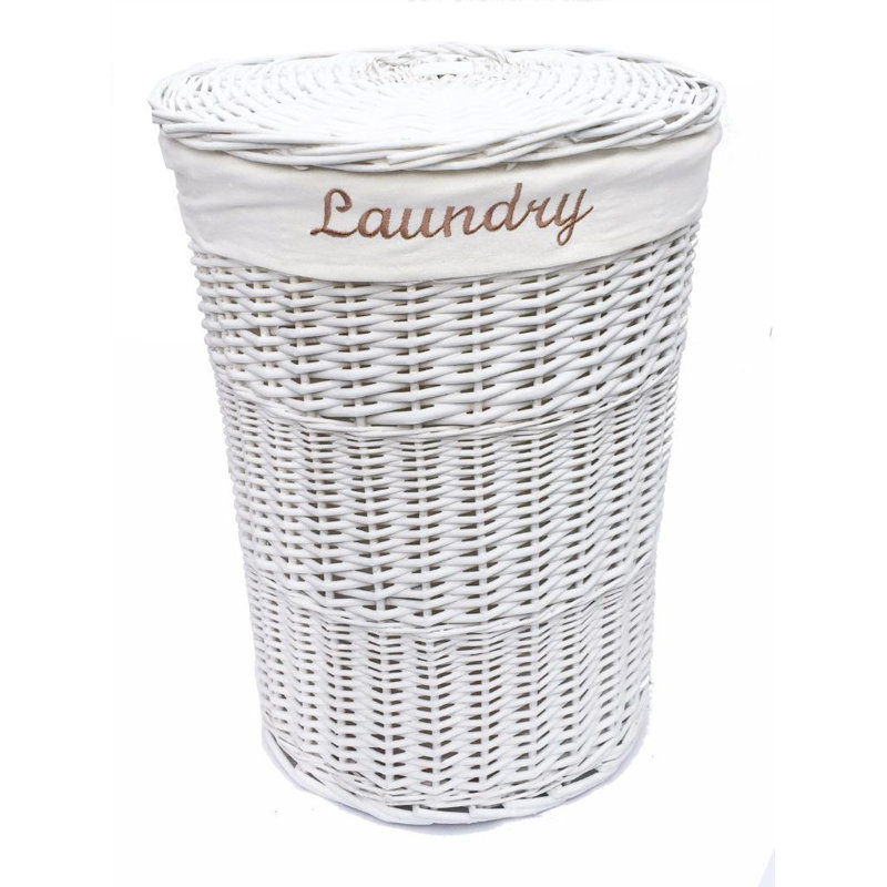 Laundry Hamper, White, Small (42.5cm x 30cm x 30cm)