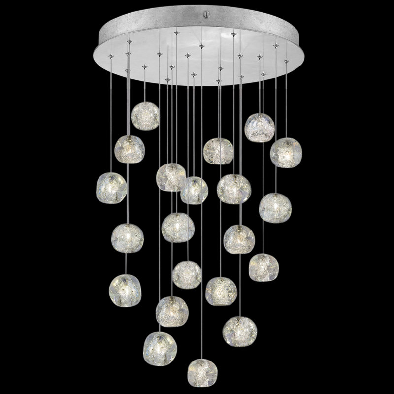 Luminaire suspendu Natural Inspirations, Argent, 22 lumières