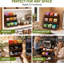 Bamboo Tea Bag Organizer, 3-Tier Tea Storage Box with 9 Compartments, Holds Up to 180 Bags, Tea Holder Organizer for Coffee Station, Kitchen Countertop, Pantry and Cabinet