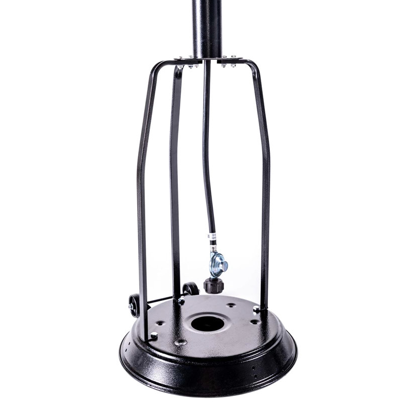 Outdoor Patio Heater 47,000 With Portable Wheels, 88 Inch Standing Gas Outside Heater, Stainless Steel Burner, For Party, Restaurant - Black Look Commercial & Residential Design