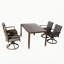Ensemble repas 5 pièces pour patio avec 4 chaises pivotantes-151840908-189323084