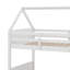 Lit superposé simple au-dessus d'un lit simple, structure de style chalet avec toit à baldaquin-176089828