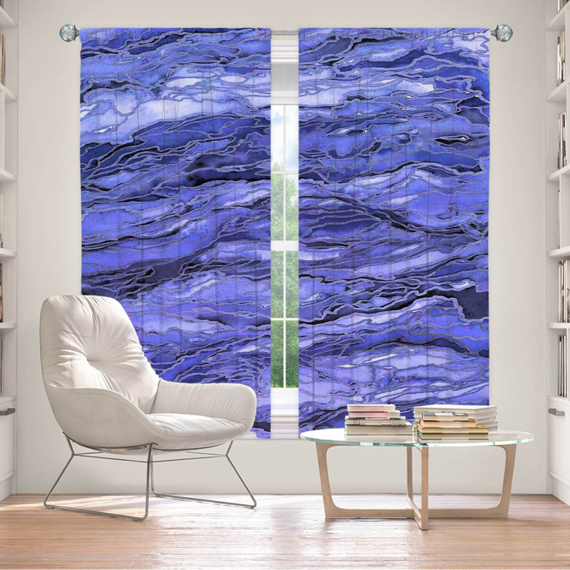 Room Darkening Curtain Pair, 40" W x 52" L, Periwinkle/Blue/Gray