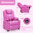 Kids Recliner Chair with Anti-Tilt, 2 Cup Holders, Faux Leather-140509826-135761426