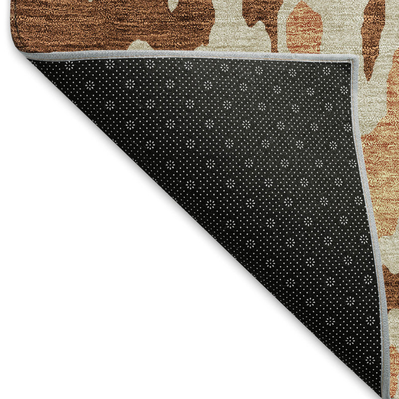 Premium Machine Washable Prisco Paprika Rug, Rectangle 5' x 7'6"