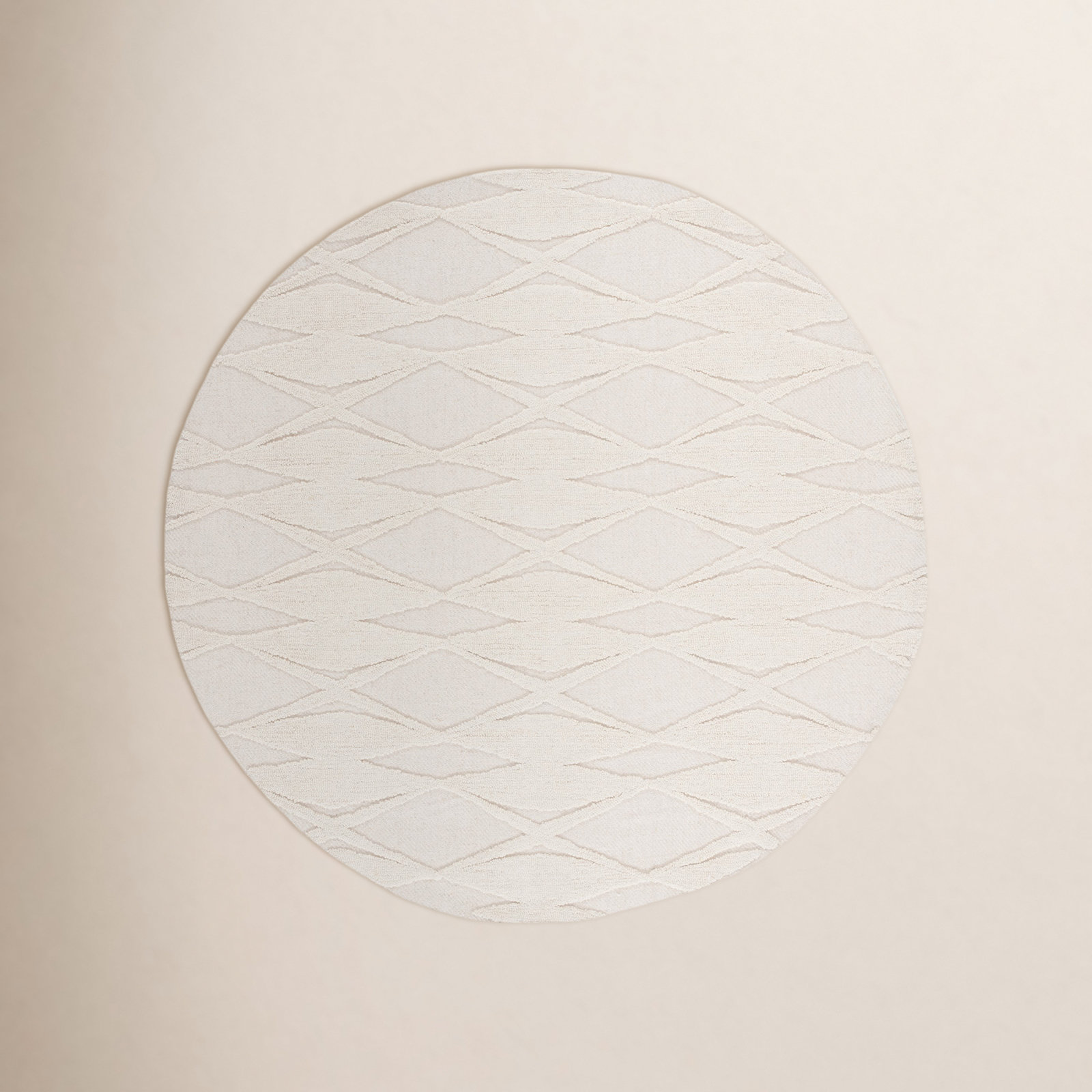 Elphia Ivory Hand-Tufted Wool Rug, Round 6'