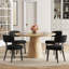 Ensemble de salle à manger rond 5 pièces avec table à pied centrale et chaises rembourrées-626328740-626328743