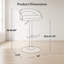Tabouret de bar réglable avec pivot en métal chromé, bois de zèbre et similicuir blanc avec repose-pieds arrondi en T - ensemble de 3-103063201-103063222