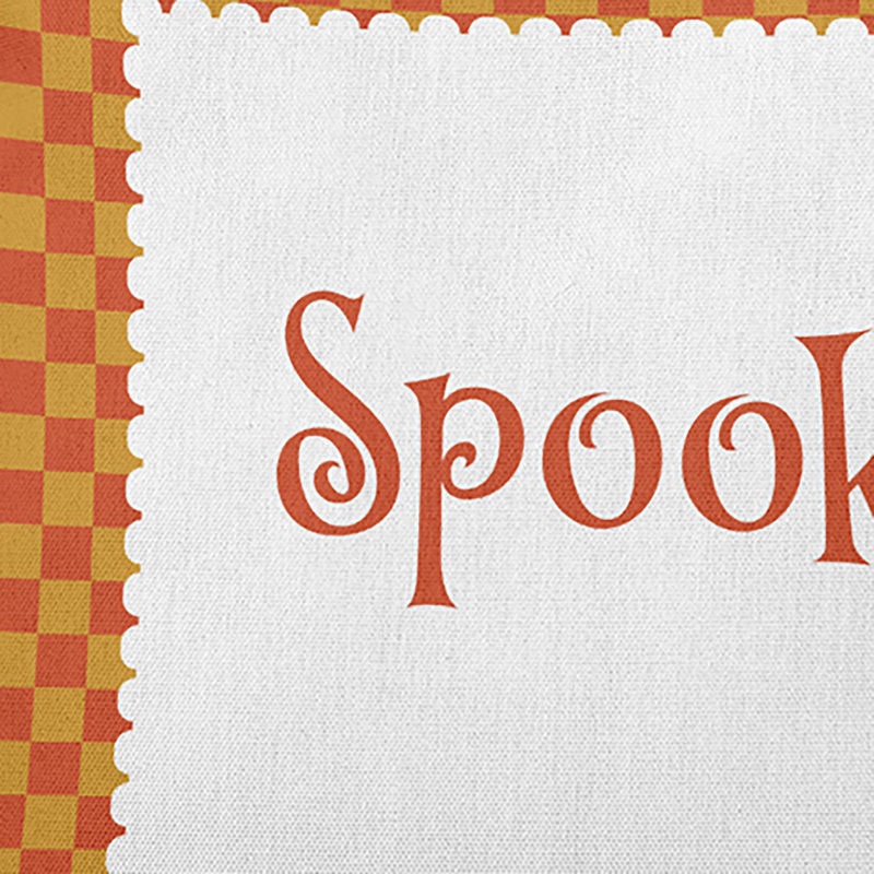 Coussin Halloween, 18 po x 18 po, rouille