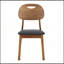 Elegant Walnut Solid Wood Dining Chairs with White PU Cushions, Hollowed Out Backrests for Comfort and Style-76551391