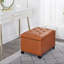 Repose-pieds rectangulaire en similicuir avec roulettes-1140363247