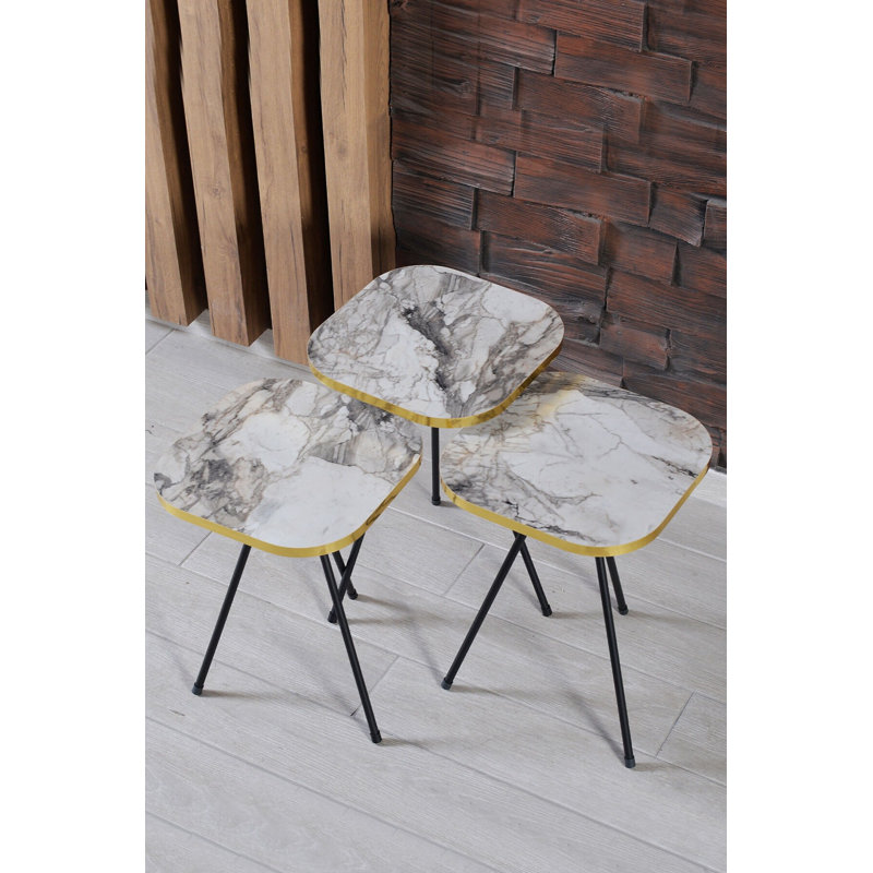 Keziah 14cm Console Table, White Marble
