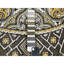 Takyra One-of-a-Kind 6'2" New Age Round Cotton and Silk Area Rug in Black and Yellow