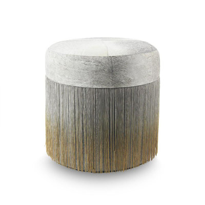 Basti Leather Pouf