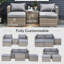 Edgmon 5 Piece Rattan Garden Furniture Set Glass Top Table, Mixed Brown