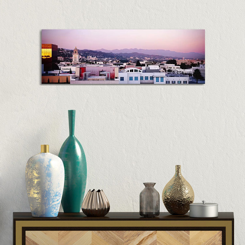 High Angle View Of A Cityscape - Wrapped Canvas Panoramic Print, 30.48 cm H x 91.44 cm W x 1.91 cm D