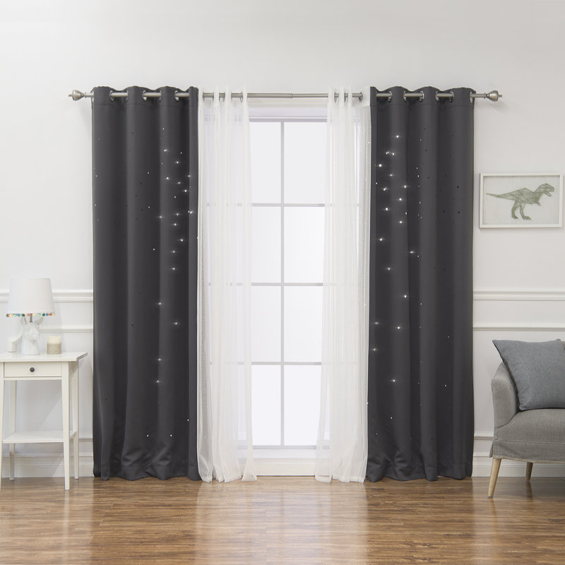 Panneau coulissant obscurcissant avec œillets Arkose, Gris foncé, l 52 po x L 84 po