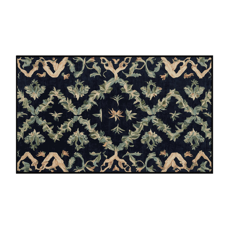Tapis gris lavable à la machine, Rectangle 7 pi x 9 pi