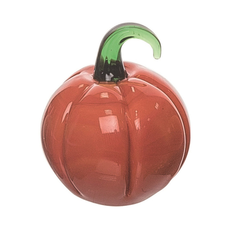  Ensemble de 3 mini-citrouilles en verre Fall Harvest, 1,33 x 1,33 x 1,29 pouces