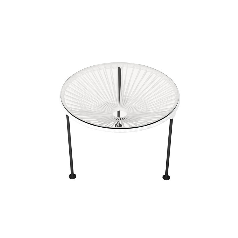 Zicatela Indoor Handmade Coffee Table, Black, White