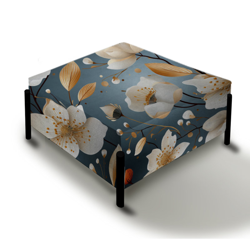 Grand repose-pieds carré beige Beige Garden