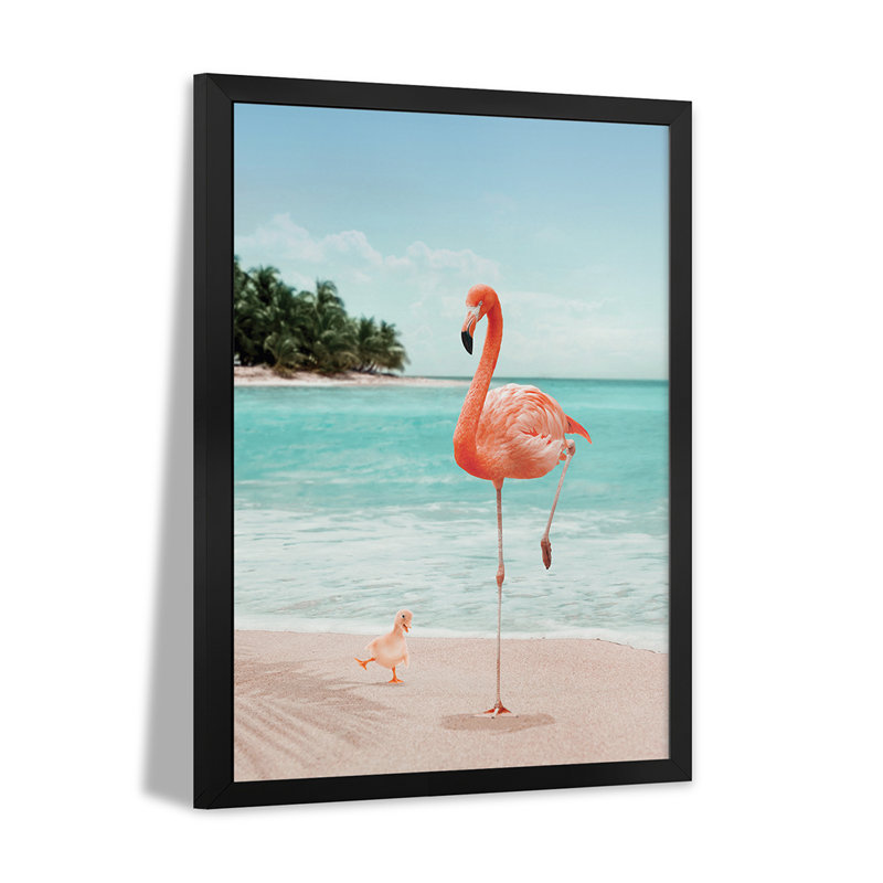 Affiche encadrée de qualité supérieure Wannabe Flamingo par Jonas Loose, H 24 po x l 16 po