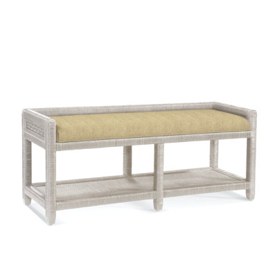 Glinda Wicker Shelves Storage Bench