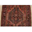 Tapis rouge rétro en laine noué à la main 3 pi 6 po x 9 pi 7 po Tribal Vintage