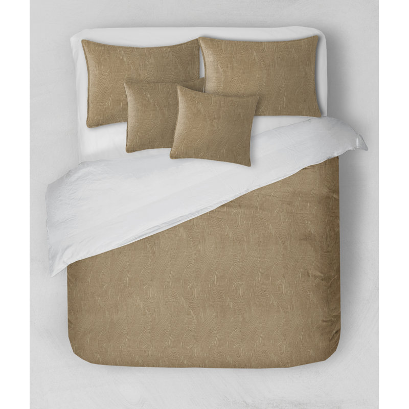 Elmwood 5 Piece Coverlet Set, Gold, Super King Coverlet + 2 Shams + 2  Pillows
