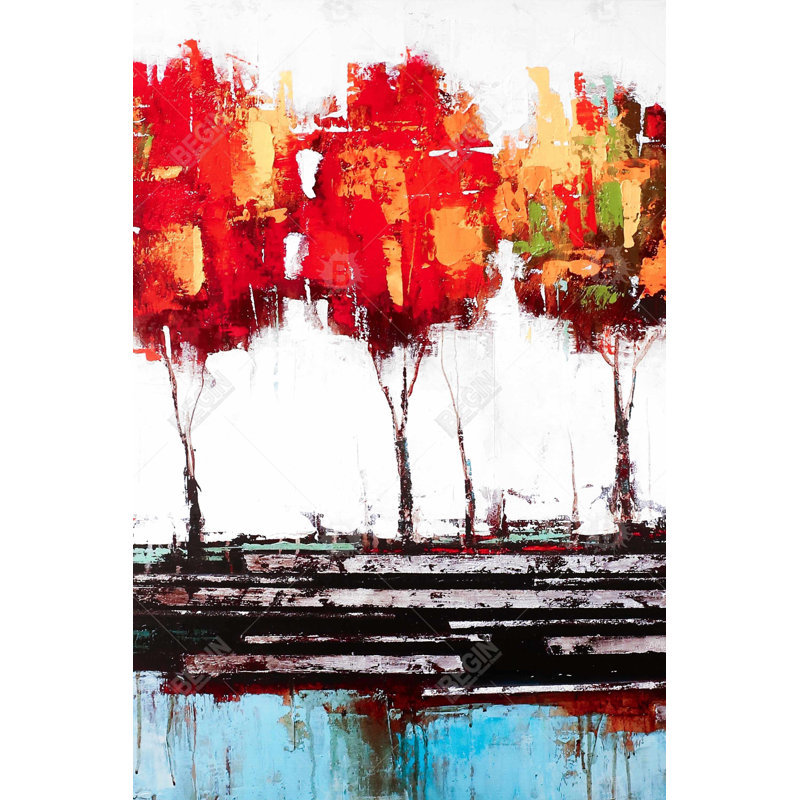 Abstract industrial style trees Bath Mat with Non-Slip Backing - Quick Dry Memory Foam Bathroom Rug - Absorbent - Modern Plush Spa-Style - Machine Washable