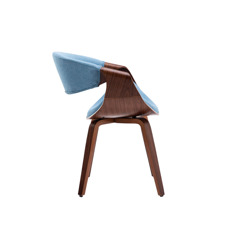 45.72cm H Fabric Upholstered Armchair in Dark Grey, Blue