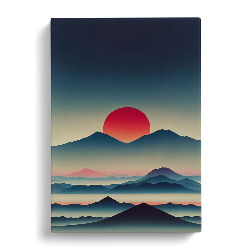 XC1022-417X Abstract Sunset Over Mountains No.2 - Wrapped Canvas Print, 76cm H x 50cm W x 3cm D