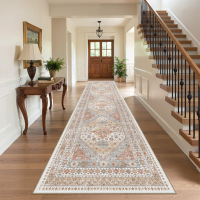 Malaika Machine-Washable Non-Slip Medallion Area Rug