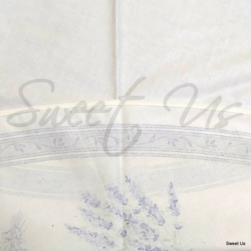 Wipeable Stain Resistant Acrylic Coated Cotton Provencal Lavender Floral Round Tablecloth Collection, 71" x 71", Yellow
