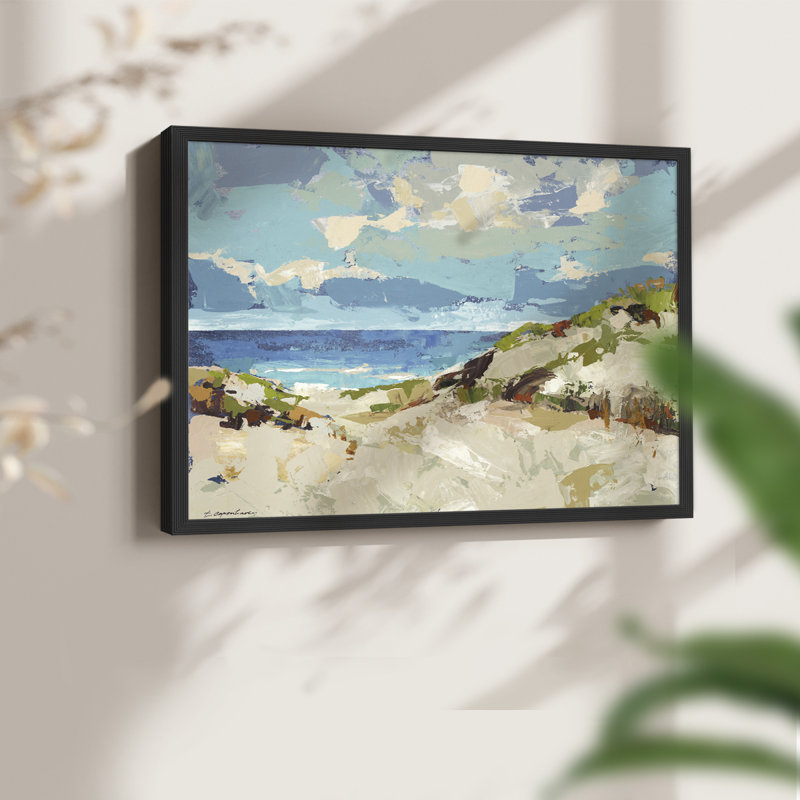 Dunes I -Framed Print - Restickable, 11" H x 14" W, Black