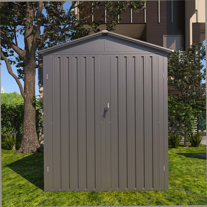 Remise de rangement extérieure pour motocyclette avec fenêtre, sans rails ni accessoires, gris, Gris