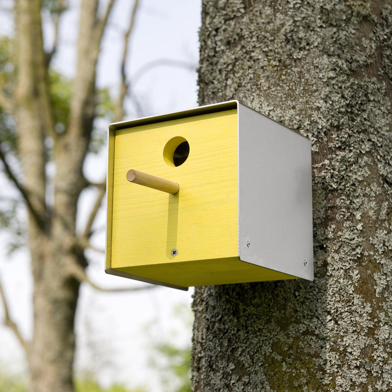 Nesting Box Mounted Birdhouse, Yellow